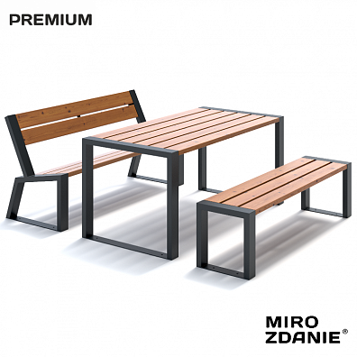Комплект садовой мебели MIROZDANIE Cafe №2 1600 графит
