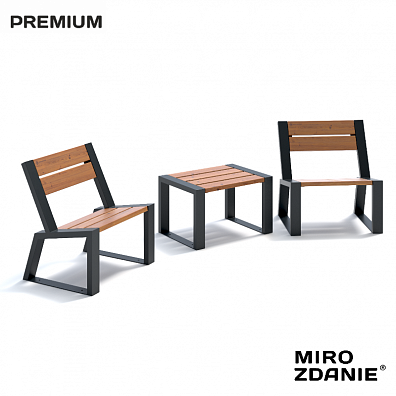 Комплект садовой мебели MIROZDANIE Street Cafe Stone 740 графит